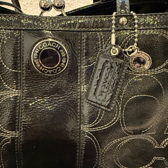 Coach Black Signature Tote - Picture 2 of 7